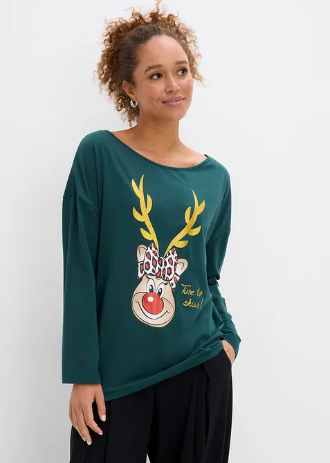 Maglia natalizia con spalle scoperte, bonprix