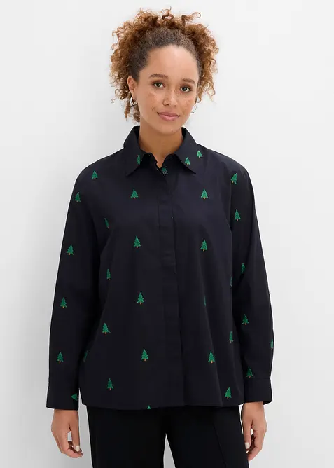 Camicia in puro cotone biologico con ricamo, bonprix