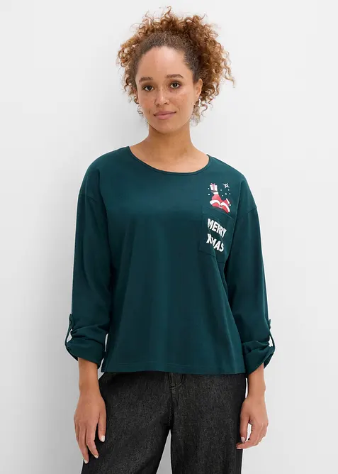 Maglia a maniche lunghe in puro cotone biologico, bonprix