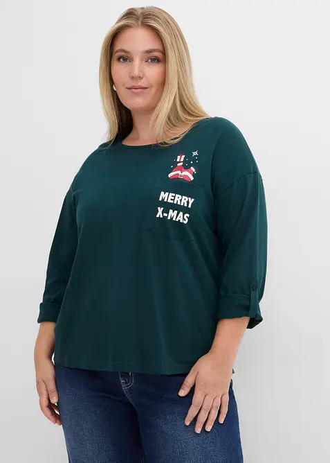 Maglia a maniche lunghe in puro cotone biologico, bonprix