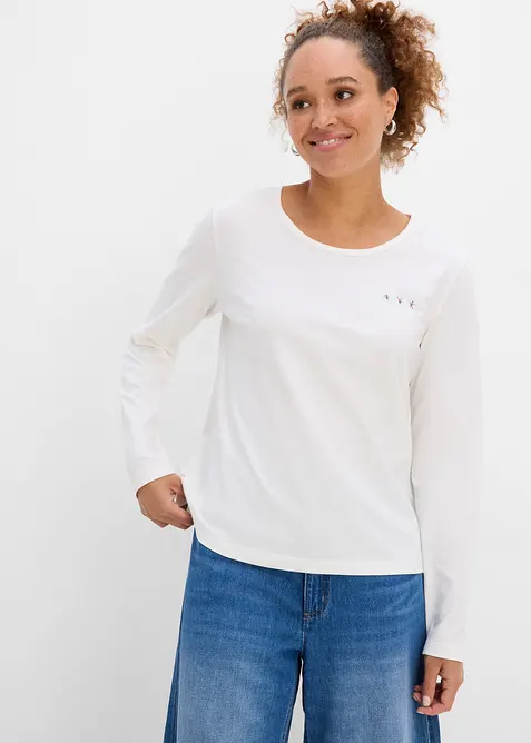 Maglia a maniche lunghe in puro cotone biologico, bonprix
