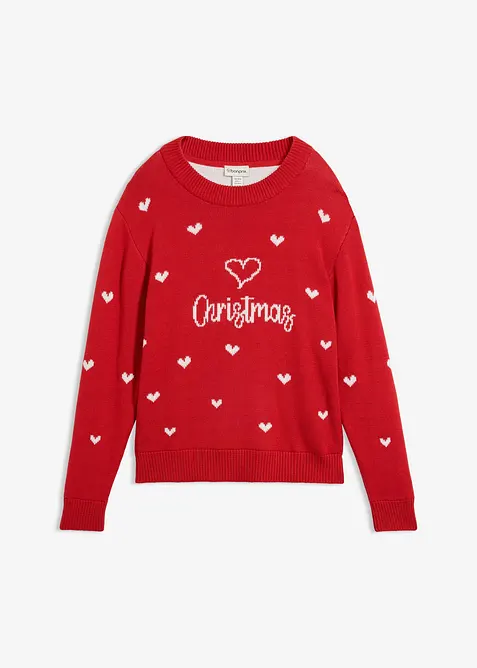 Maglione girocollo in misto cotone, bonprix