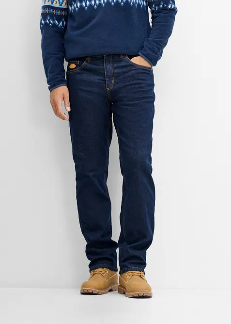 Jeans termici classic fit con fodera calda in pile, straight, bonprix