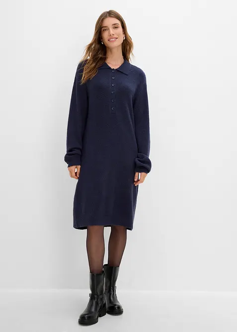 Abito corto in maglia con bottoni, bonprix