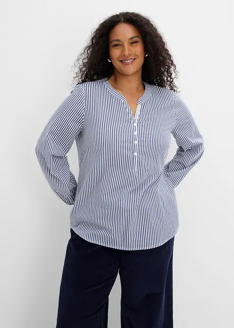 Tunica in puro cotone con guarnizione in pizzo, bonprix