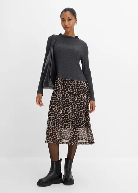 Abito in maglina di materiale misto con puro cotone, bonprix