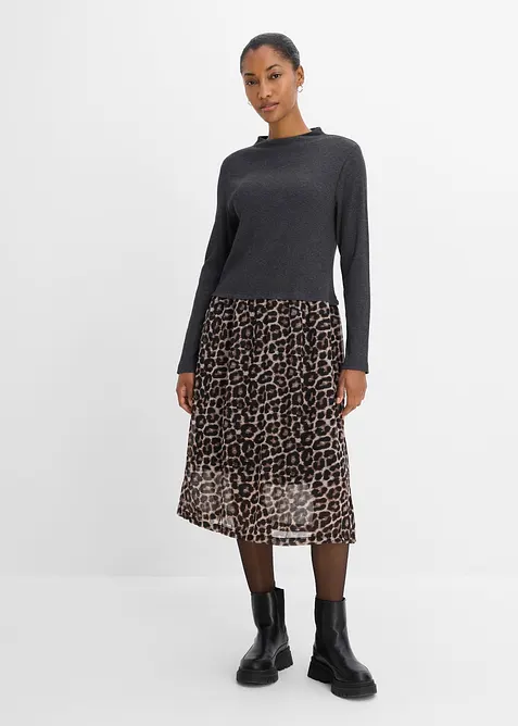 Abito in maglina di materiale misto con puro cotone, bonprix