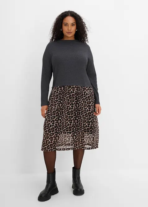 Abito in maglina di materiale misto con puro cotone, bonprix