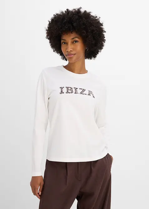 Maglia a maniche lunghe in puro cotone (pacco da 2), bonprix