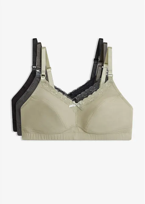 Reggiseno allattamento senza ferretto con cotone biologico (pacco da 3), bonprix