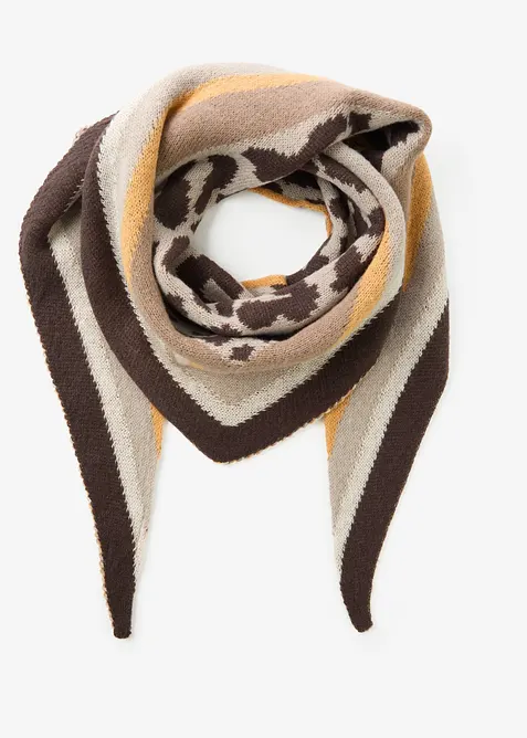 Foulard a triangolo morbido e leopardato, bonprix