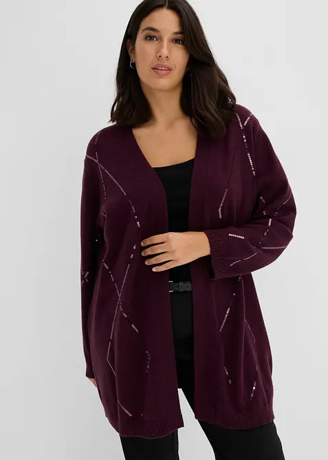 Cardigan lungo con paillettes, bonprix