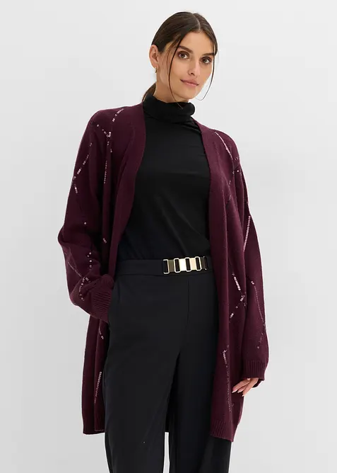 Cardigan lungo con paillettes, bonprix