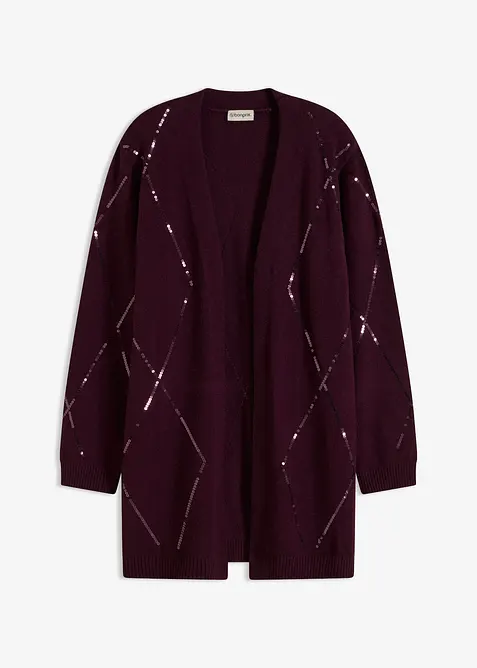 Cardigan lungo con paillettes, bonprix