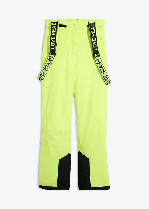 Pantaloni termici funzionali da neve impermeabili con bretelle staccabili, bonprix