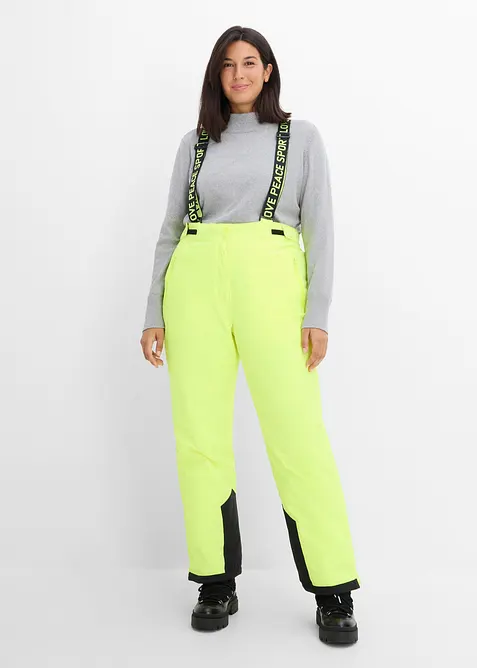 Pantaloni termici funzionali da neve impermeabili con bretelle staccabili, bonprix