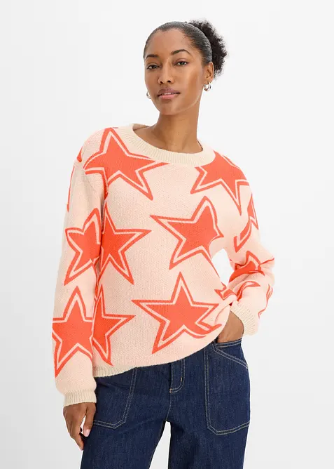 Abito in maglia con scollatura a V, bonprix