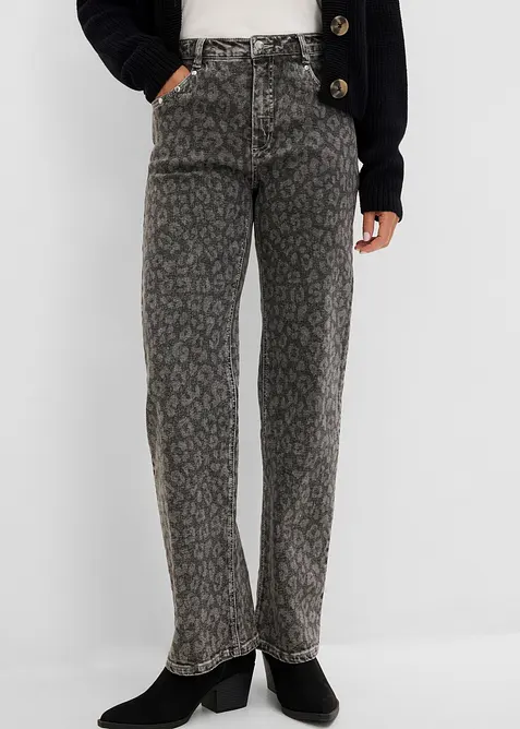 Jeans straight, vita alta, bonprix