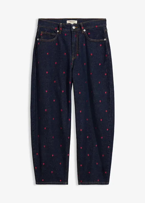 Jeans barrel, vita alta, bonprix