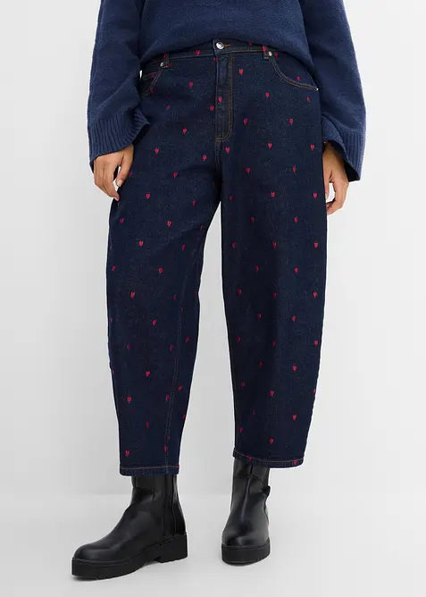 Jeans barrel, vita alta, bonprix