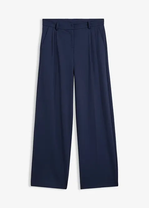 Pantaloni con pinces in punto di Roma comodo, bonprix