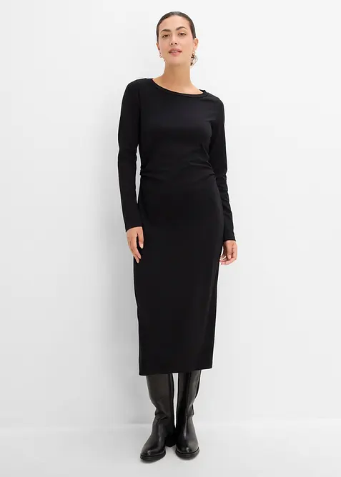 Abito midi in misto viscosa morbido, bonprix