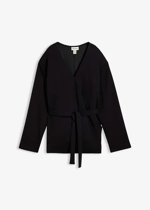 Maglia a portafoglio in misto viscosa fine, bonprix