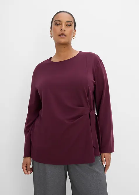Maglia a maniche lunghe in misto viscosa fine, bonprix
