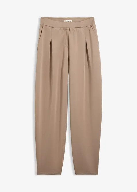 Pantaloni barrel morbidi effetto neoprene, bonprix