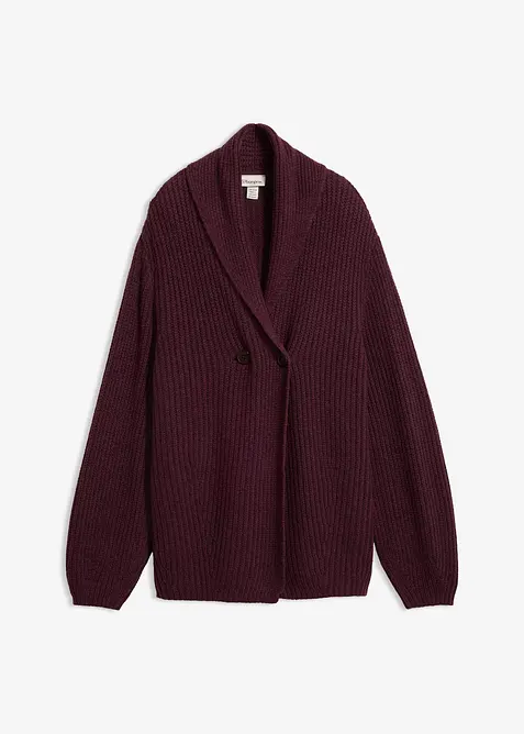 Cardigan in filato grosso con colletto a risvolto, bonprix