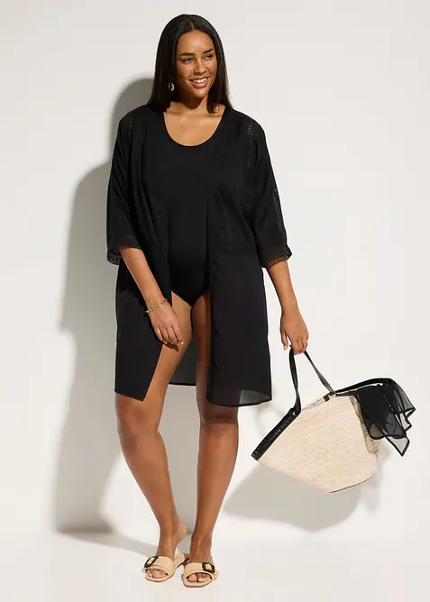 Kimono copricostume con pizzo, bonprix