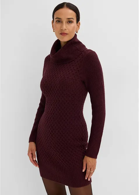 Abito in maglia aderente con collo alto, bonprix