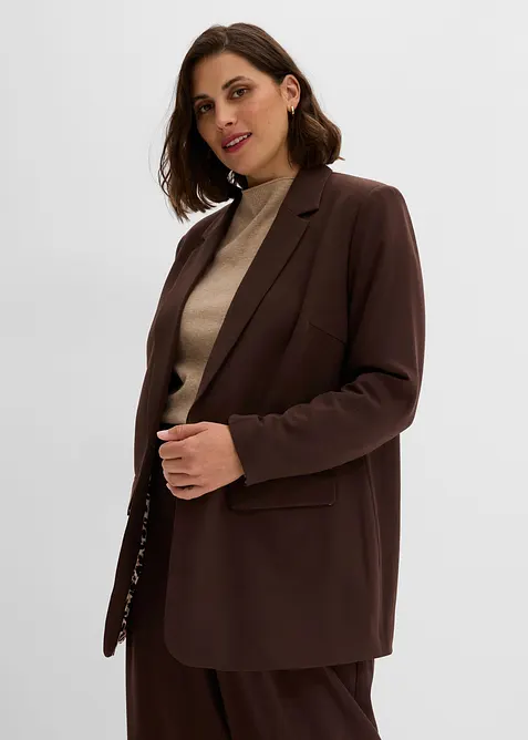 Blazer lungo in misto viscosa fluente, bonprix