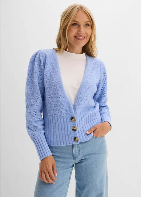 Cardigan in filato fine con bottoni, bonprix