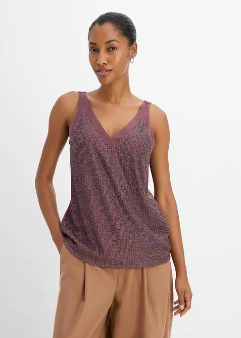 Top con paillettes, bonprix
