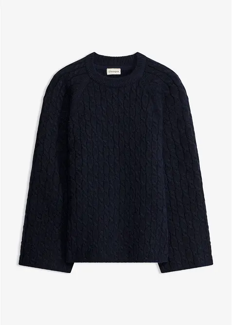 Maglione oversize con lavorazione a trecce, bonprix