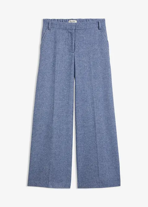 Pantaloni in misto lana con struttura a spina di pesce, bonprix