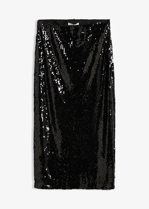 Gonna longuette con paillettes, bonprix
