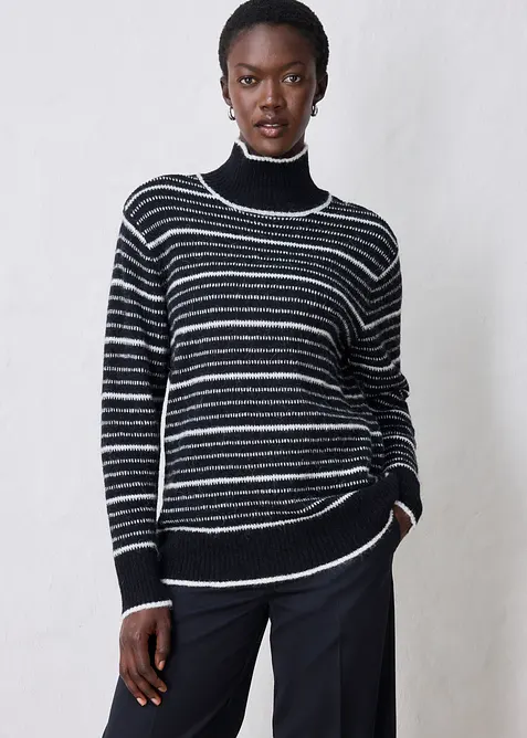 Maglione lungo in misto lana morbido, bonprix