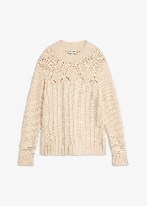 Maglione in misto lana morbido, bonprix