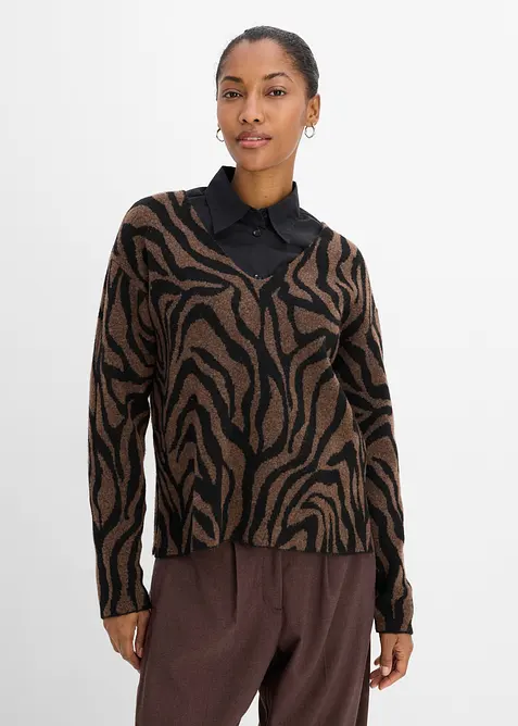 Maglione con motivo jacquard, bonprix