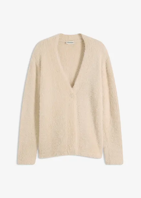 Cardigan in filato piumato, bonprix