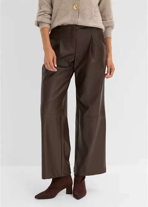 Pantaloni larghi in similpelle, bonprix