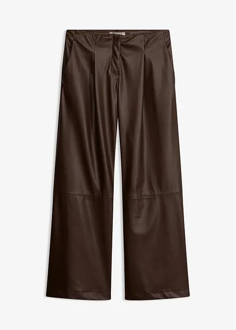 Pantaloni larghi in similpelle, bonprix