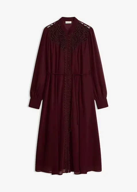 Abito in chiffon con dettagli in pizzo, bonprix