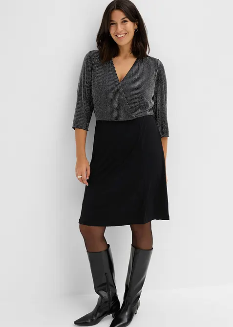 Abito in jersey con inserto glitterato, bonprix