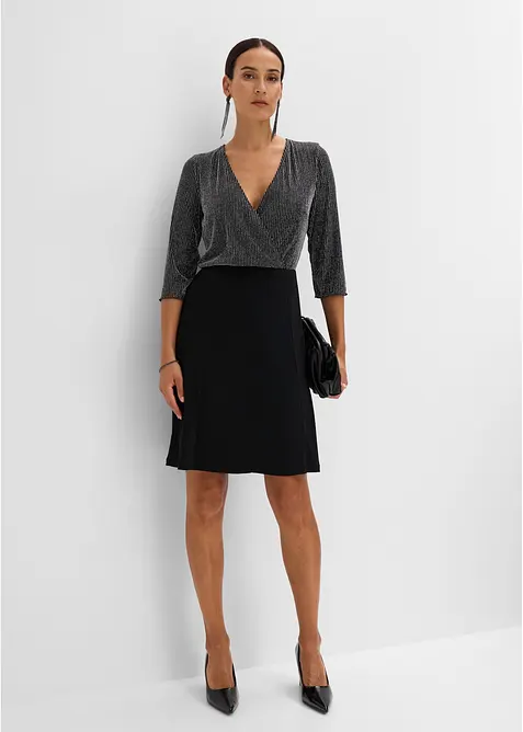 Abito in jersey con inserto glitterato, bonprix