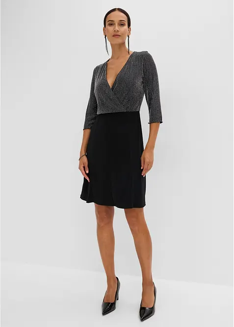Abito in jersey con inserto glitterato, bonprix