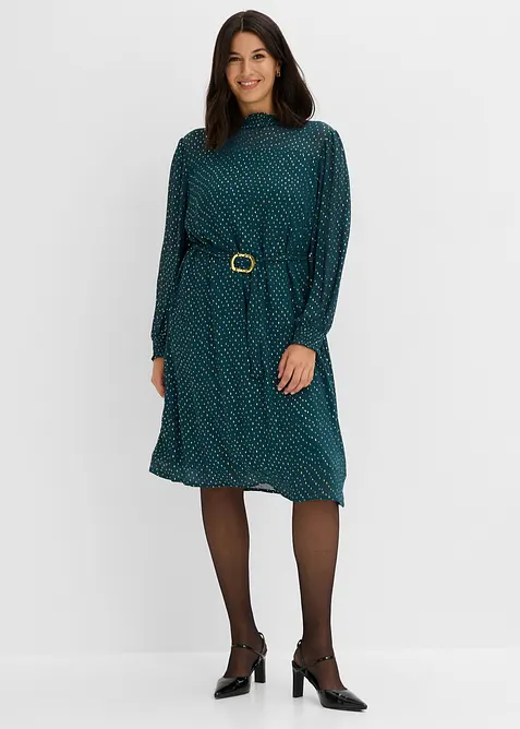 Abito in chiffon con cintura elegante, bonprix