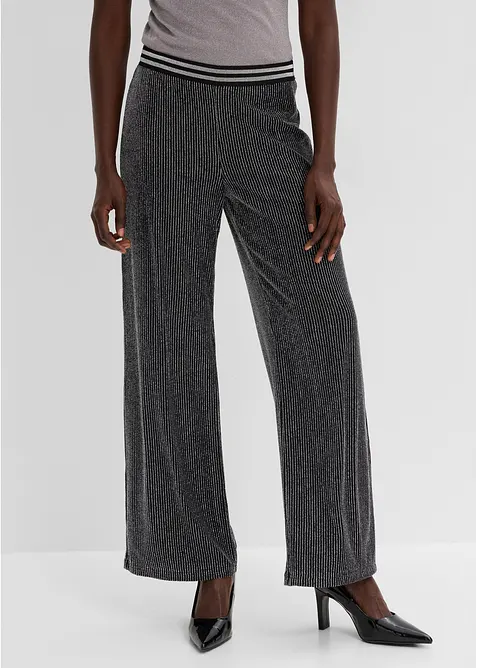 Pantaloni in jersey con righe glitterate, bonprix